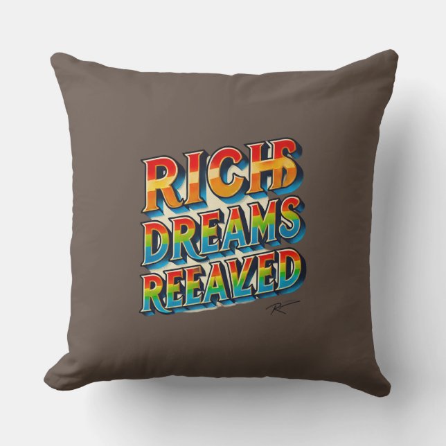 coussin multicolore "Rich Dreams Realized" (Recto)