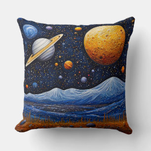 Coussin Multiples Lunes Au-Dessus d'une Surface Ressemblan