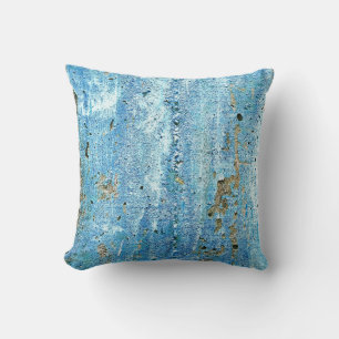 Coussin Mur de béton texturé, taches de rouille.