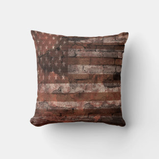 Coussin Mur de briques du drapeau américain