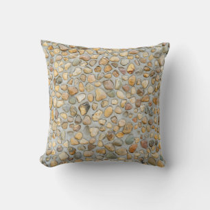Coussin Mur de galets rustique