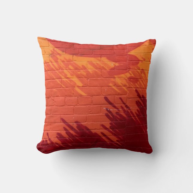 Coussin Mur en brique rouge et orange (Recto)