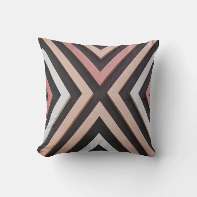 Coussin Mur rose, noir et blanc (Recto)