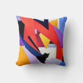 Coussin Muse de minuit - Chat noir et édition d'art Abstra (Recto)