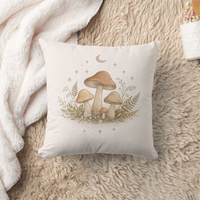 Coussin Mushroom Fairy Aesthetic Throw Pillow (Couverture)