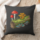 Coussin  Mushroom Log Fantasy Fungi Illustration (Couverture)