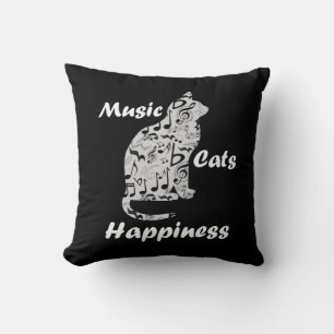 Coussin Music Cats Happiness - Citation de l'amant musicie