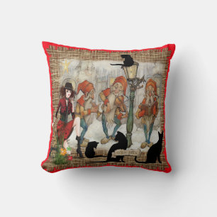 Coussin Musiciens dans le vieux Amsterdam pendant Noël