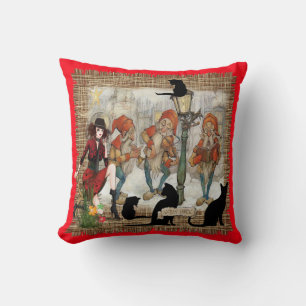 Coussin Musiciens dans le vieux Amsterdam pendant Noël