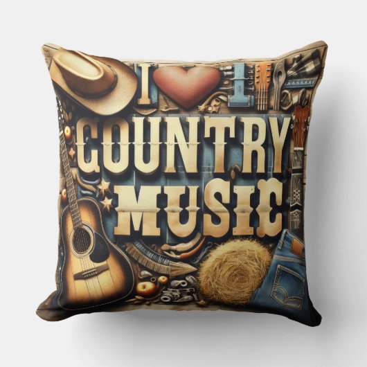 Coussin Musique country. (Recto)