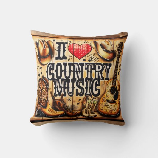 Coussin Musique country. (Recto)
