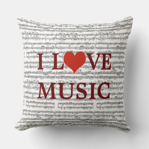 Coussin musique d'amour / notes musicales