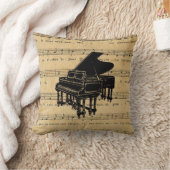 Coussin Musique de feuille française d'antiquité de piano (Couverture)