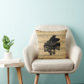 Coussin Musique de feuille française d'antiquité de piano (Chaise)
