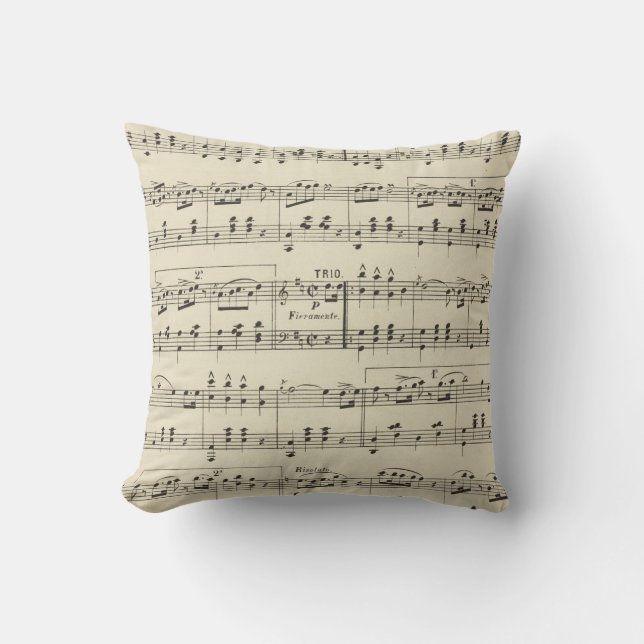 Coussin Musique de feuille vintage (Recto)