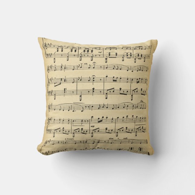 Coussin Musique de feuille vintage (Recto)