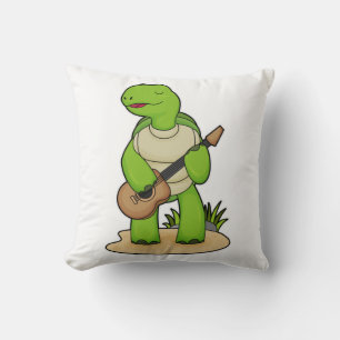Coussin Musique de guitare musicienne de tortue