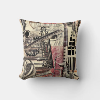 Coussin Musique de jazz Saxophone des années 1920 Style Da