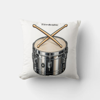 Coussin Musique de tambour timbale et de baguettes croisée