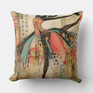 Coussin Musique de violon enjouée Ballerine en dentelle