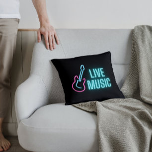 Coussin Musique en direct Neon Guitare