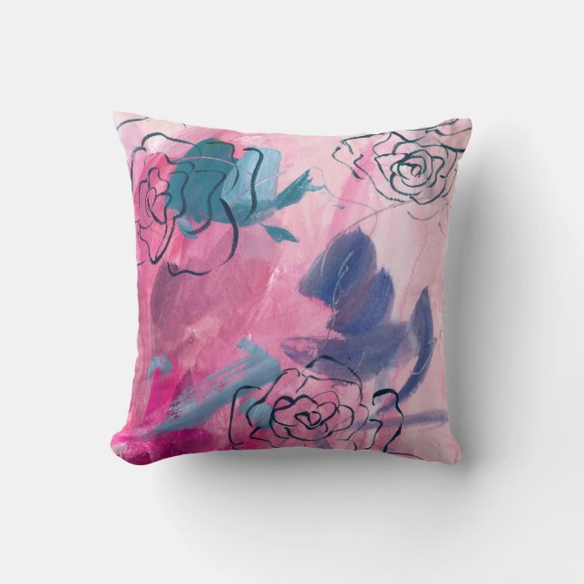 Coussin Musique intérieure - Croquis floral (Recto)