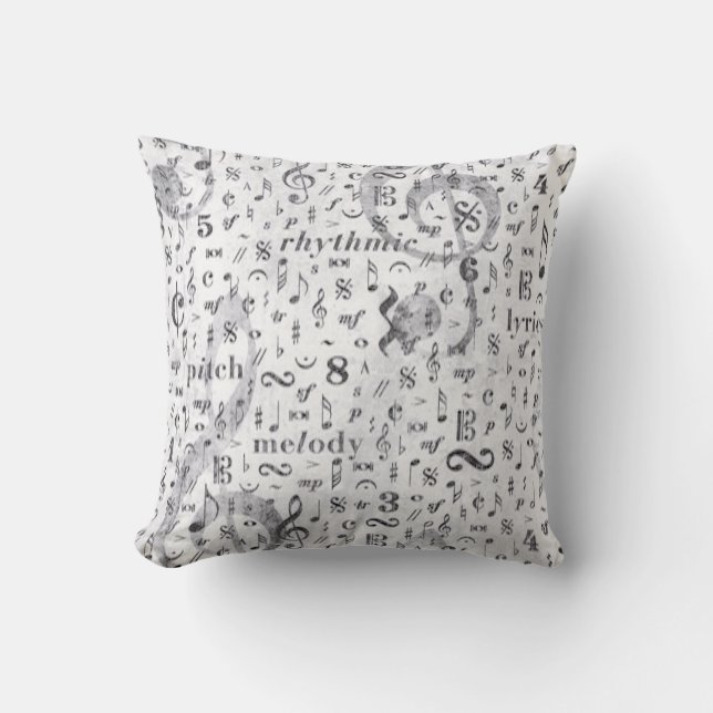 Coussin Musique Note Motif Thème (Recto)