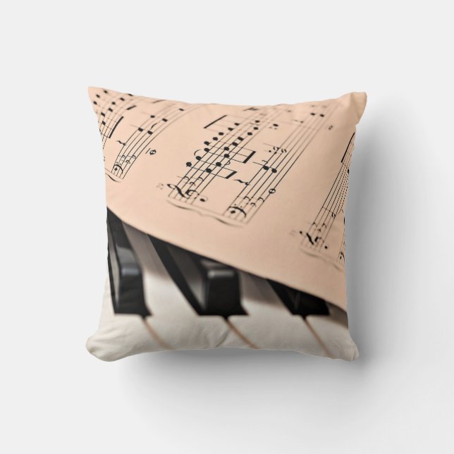 Coussin Musique piano, design populaire (Recto)