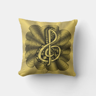 Coussin Musique Treble Clef Gold Customisé