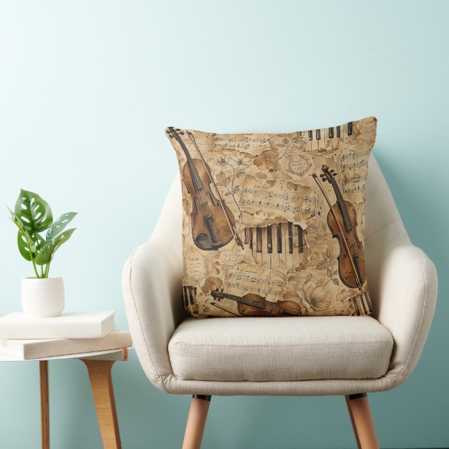 Coussin Musique Vintage (Chaise)