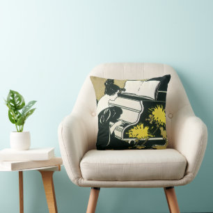 Coussin Musique vintage, Miss Traumerei jouant du piano, R