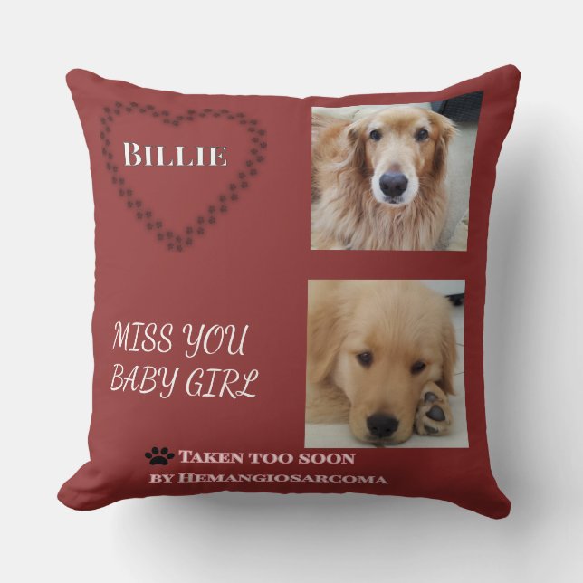 Coussin Muted Red Forever Heart Tribute (Recto)