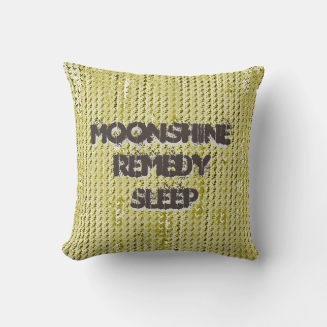 Coussin MVB Faux Burlap Lance Oreiller/Lune Jaune (Recto)