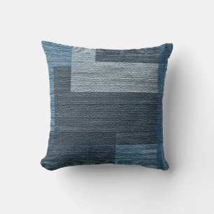 Coussin MVB Patiné bleu/gris Faux Burlap designOutdo