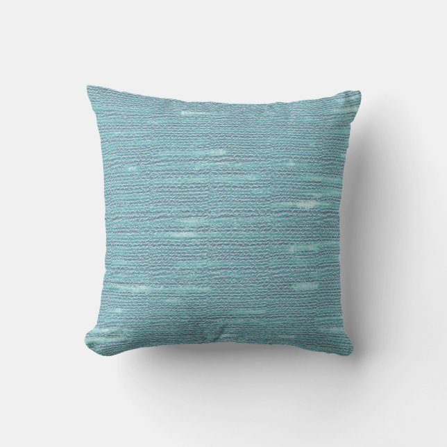 Coussin MVB Patiné Washout turquoise Faux Burlap (Recto)