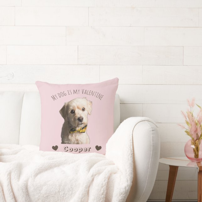 Coussin My Dog Is My Valentine – Personalized Pet  (Canapé)