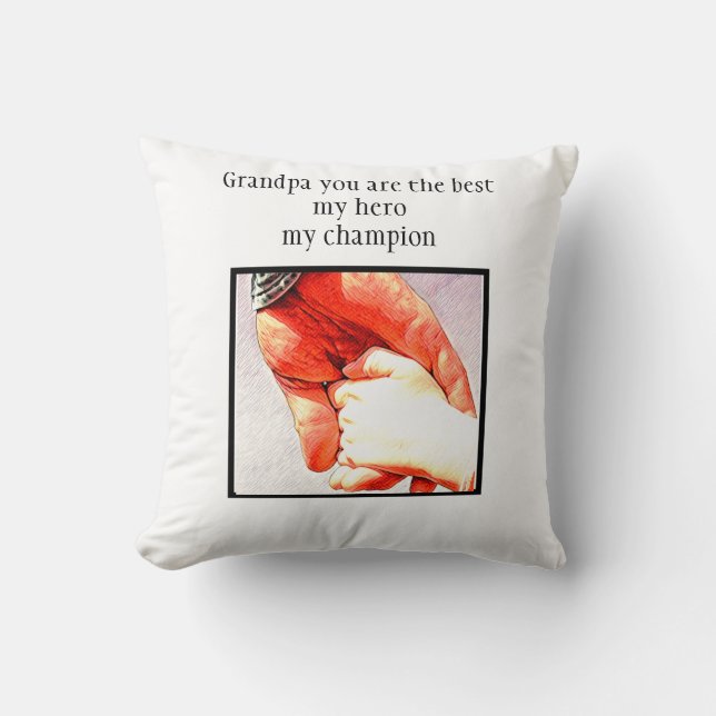 Coussin My grandpa is my hero (Recto)