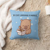 Coussin My Love Language Is Noodles | Kawaii Capybara Deco (Couverture)