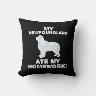 Coussin My Newfoundland ate my homework   dologe venin