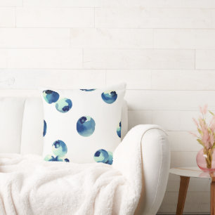 Coussin Myrtilles motif aquarelle