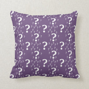 Coussin Mystère question marque énigme puzzle violet