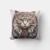 Coussin Mystic Boho Feline Mandala (Recto)