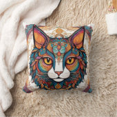 Coussin Mystic Boho Feline Mandala (Couverture)