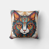 Coussin Mystic Boho Feline Mandala (Recto)