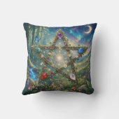 Coussin Mystic Flora Pentagram & Gemstone Celestial Art (Verso)