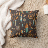 Coussin Mystical Dark Boho : Feathers & Dream Catchers Des (Couverture)