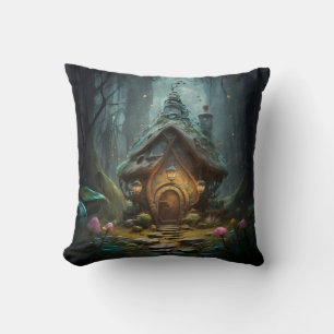 Coussin "Mystical Gnome Cottage : Whimsical Mushroom Haven