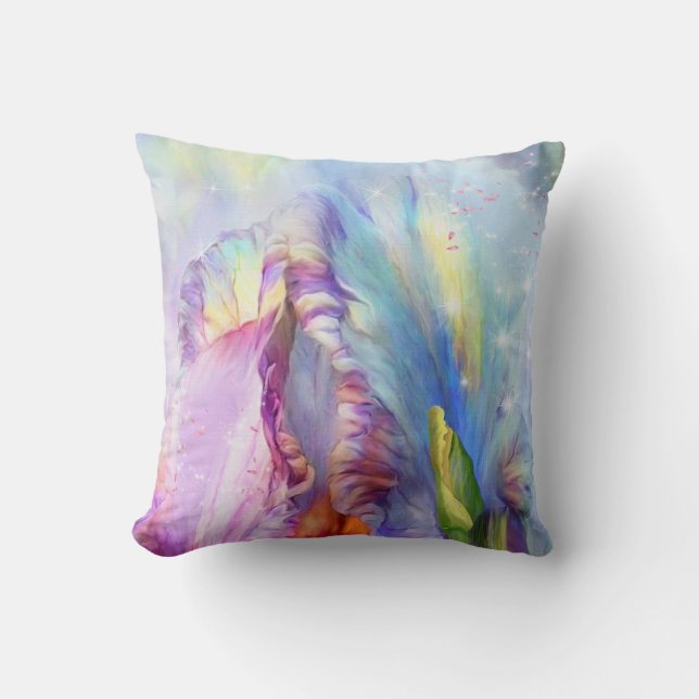 Coussin Mystique bleu rose Abstrait (Recto)