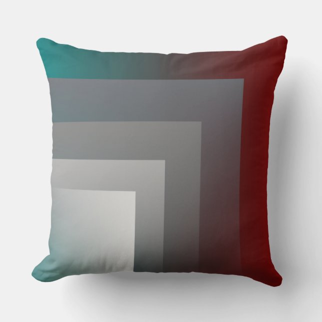 Coussin N - turquoise gris bordeaux (Recto)