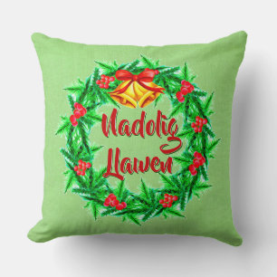 Coussin Nadolig Llawen Welsh Joyeux Noël